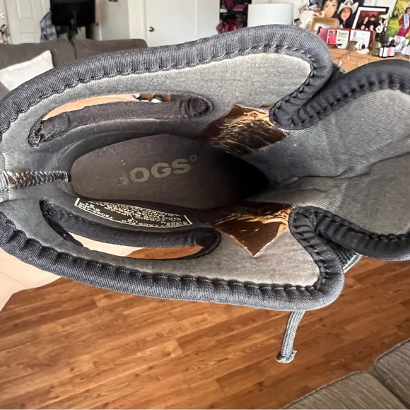 Bogs Sidney Lace Plaid Bog Red Black Boots Size 1 - Picture 13 of 17